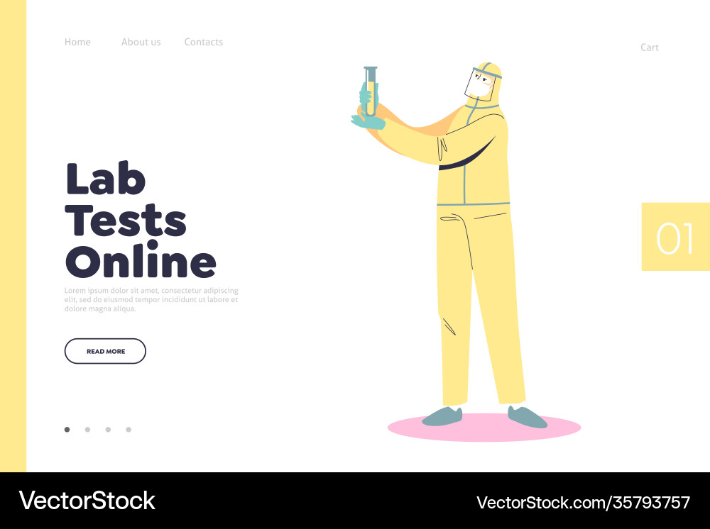 Lab tests online concept landing page Vector Image