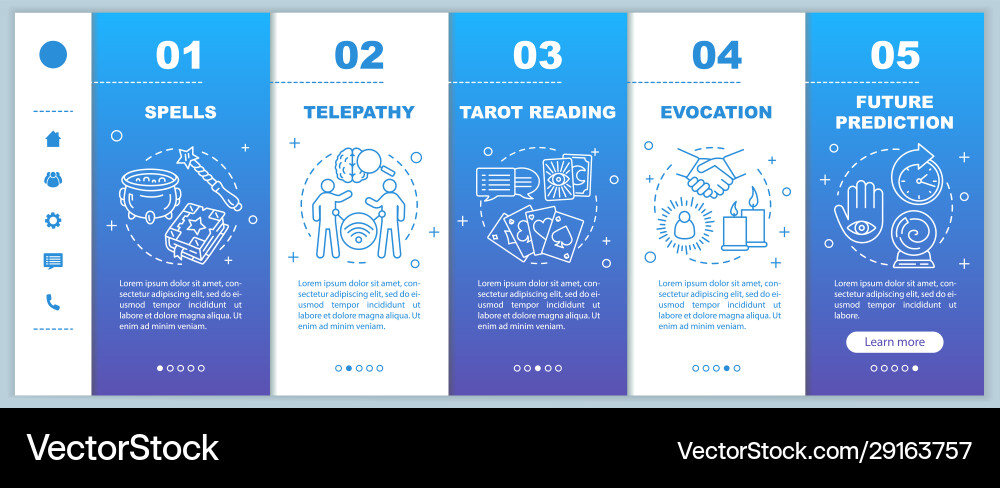 Magic services onboarding mobile web pages Magic services onboarding mobile web pages vector image