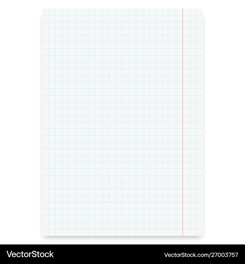 Notebook sheet in checkered Vector Image