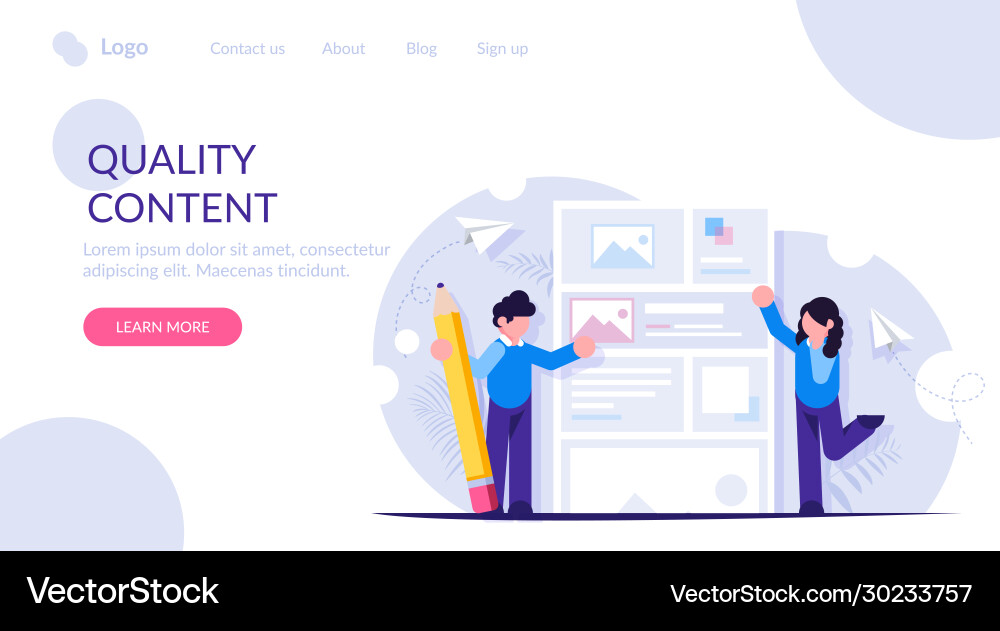 People are working on creating quality content People are working on creating quality content vector image