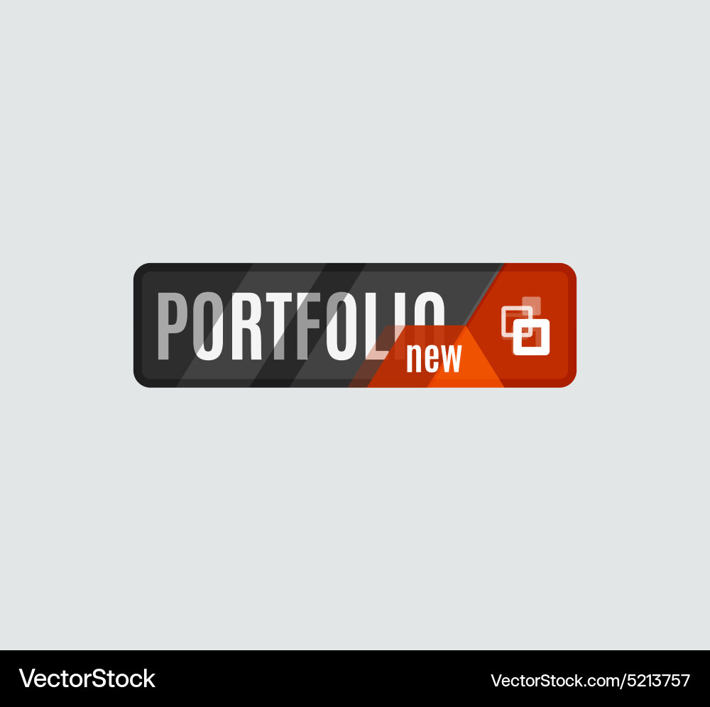 Portfolio button futuristic hi-tech ui design vector image