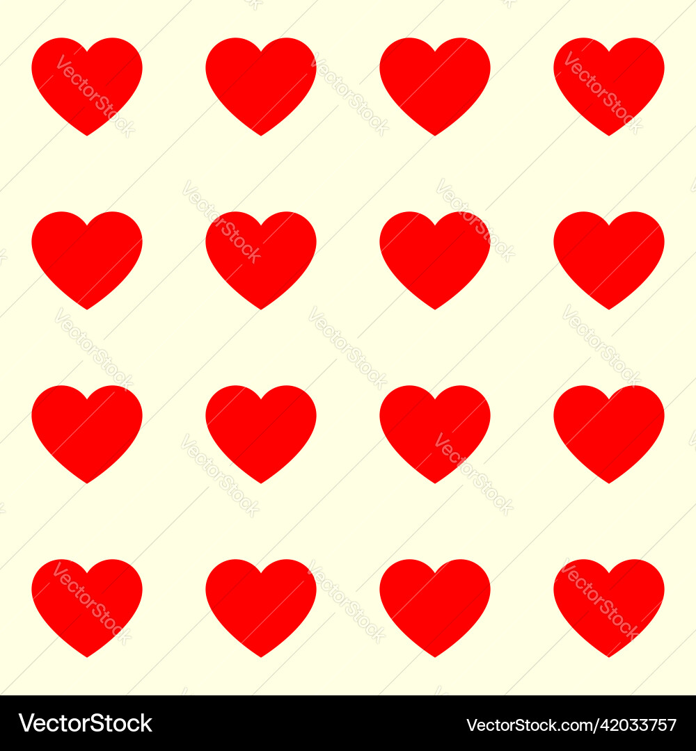 Seamless repeatable heart shape icon pattern Seamless repeatable heart shape icon pattern Vector Image