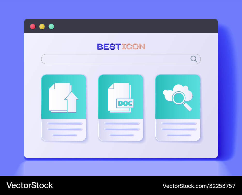 Set doc file document upload Set doc file document upload vector image