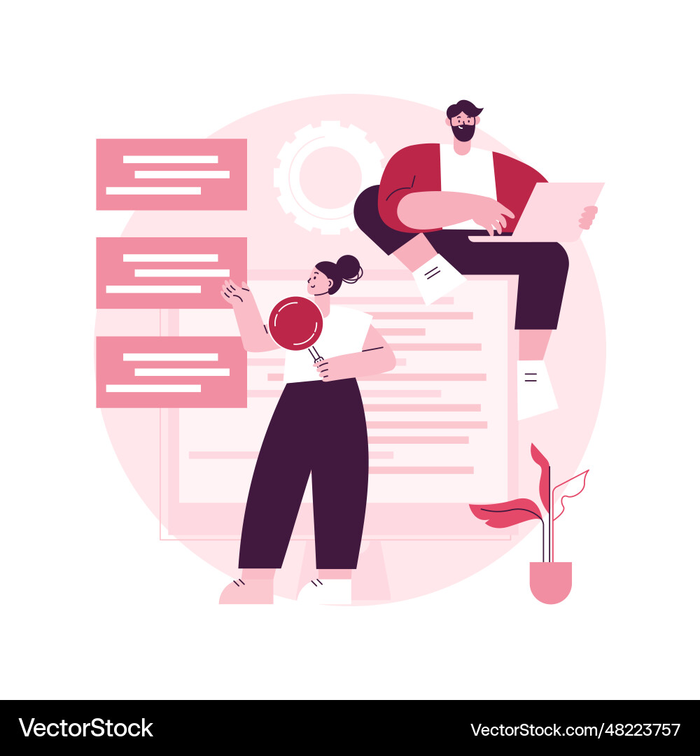Software requirement description abstract concept Software requirement description abstract concept vector image