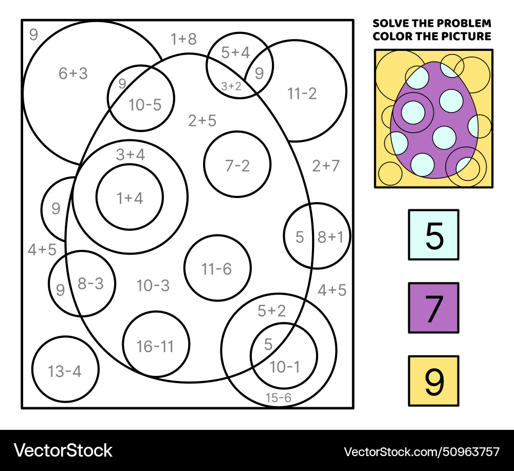 Solve the problem color picture polka dots Vector Image