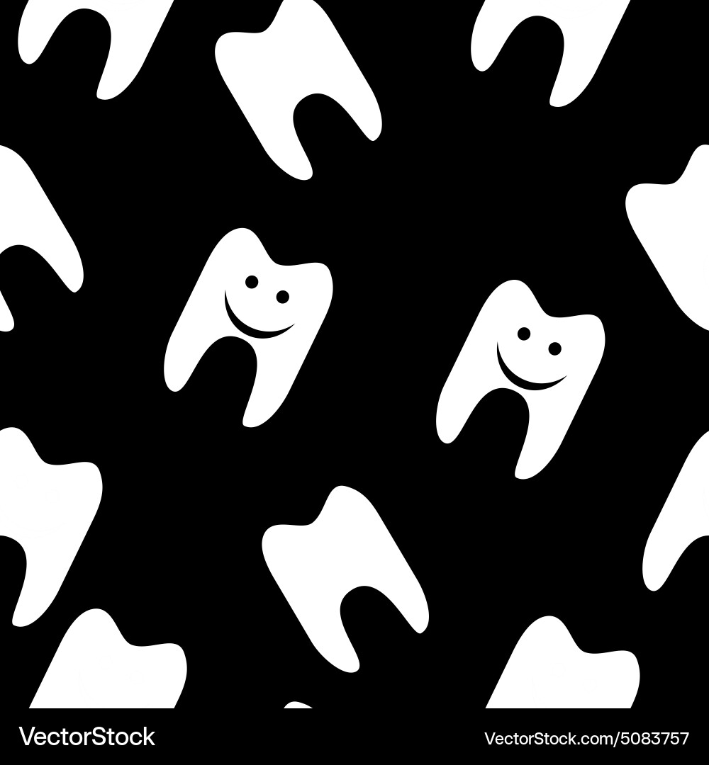 Tooth seamless pattern for web design vector image