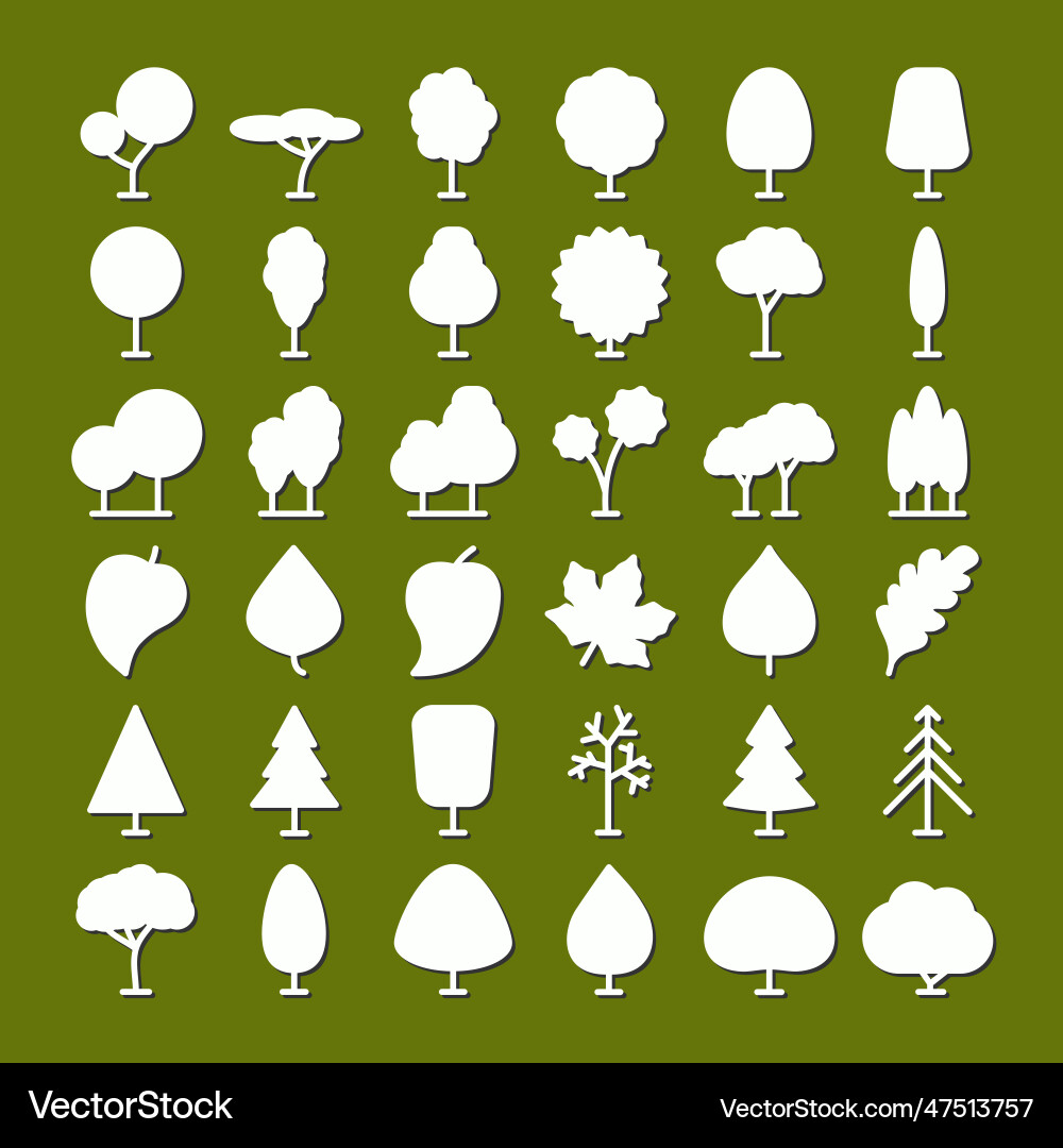 Tree icons set Tree icons set Vector Image