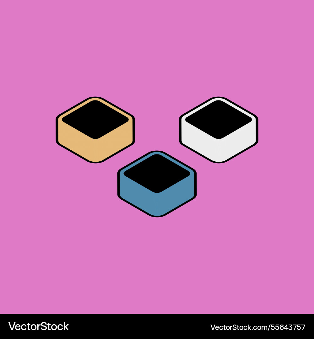 Ui or ux buttons icon in isometric 3d style Ui or ux buttons icon in isometric 3d style vector image