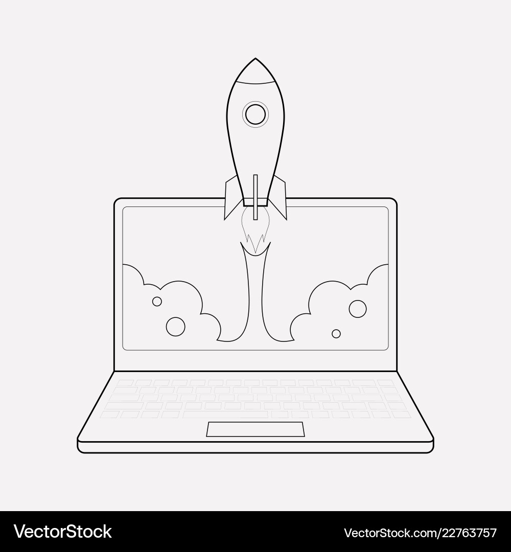 Web launch icon line element Web launch icon line element Vector Image