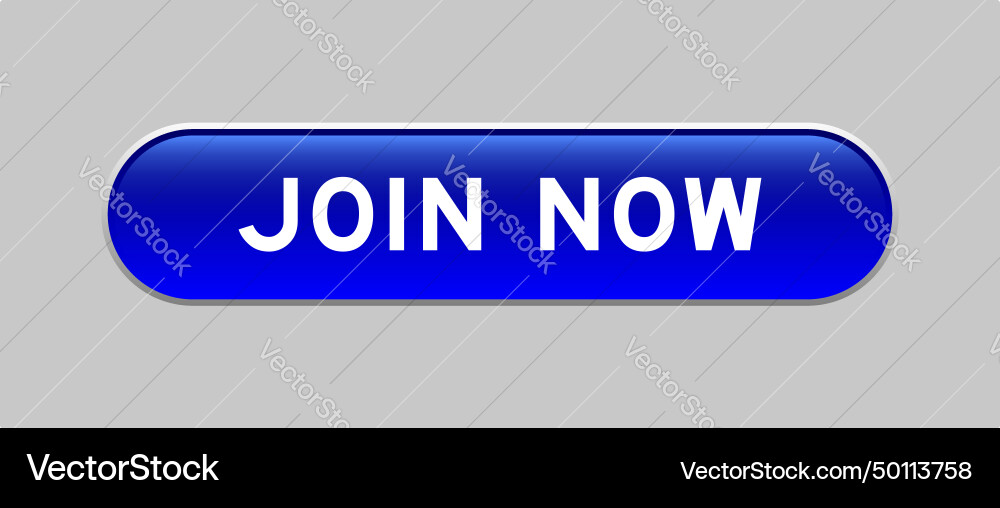 Blue color capsule shape button with word join Blue color capsule shape button with word join vector image