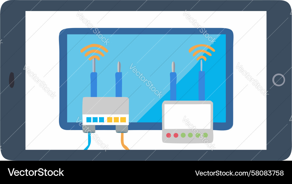 Data Analysis Tablet Graph Vector Image
