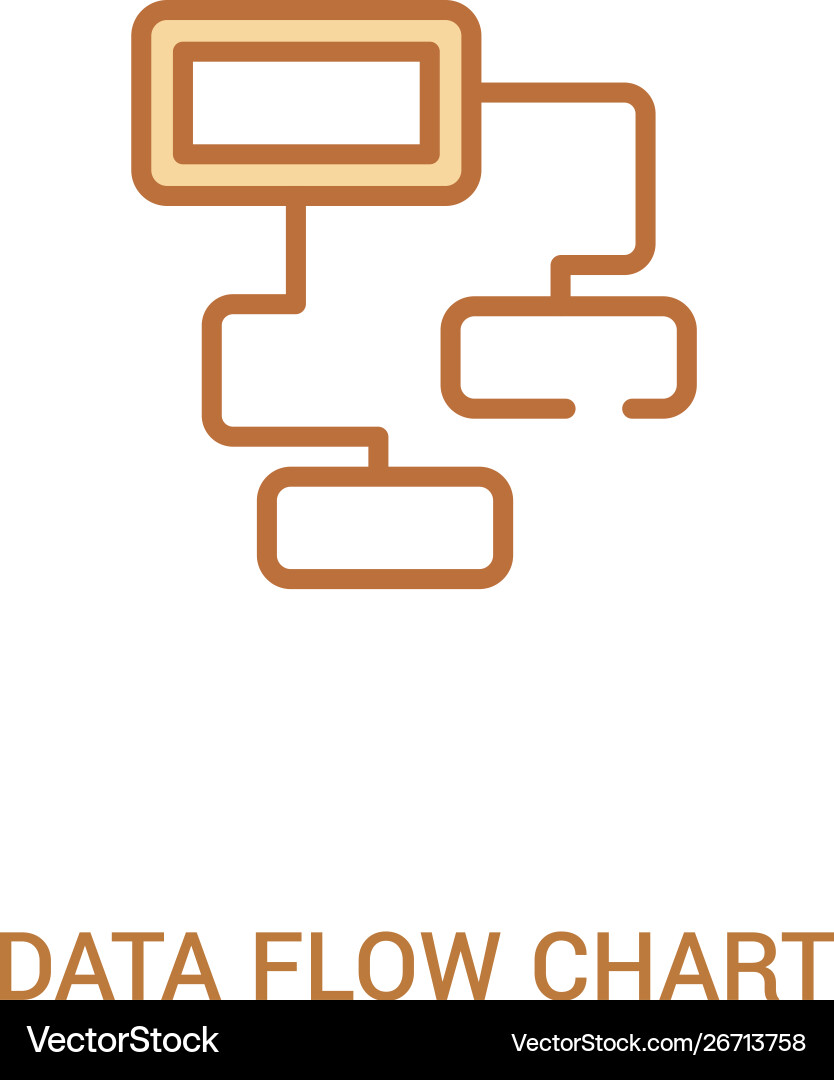 Data flow chart concept 2 colored icon simple Data flow chart concept 2 colored icon simple vector image