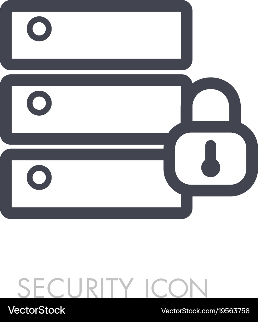 Database sign and padlock icon Vector Image