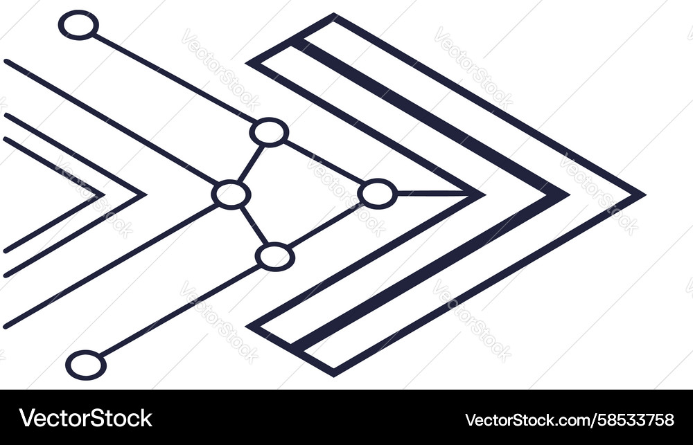 Dynamic Circuit Chevron Vector Image