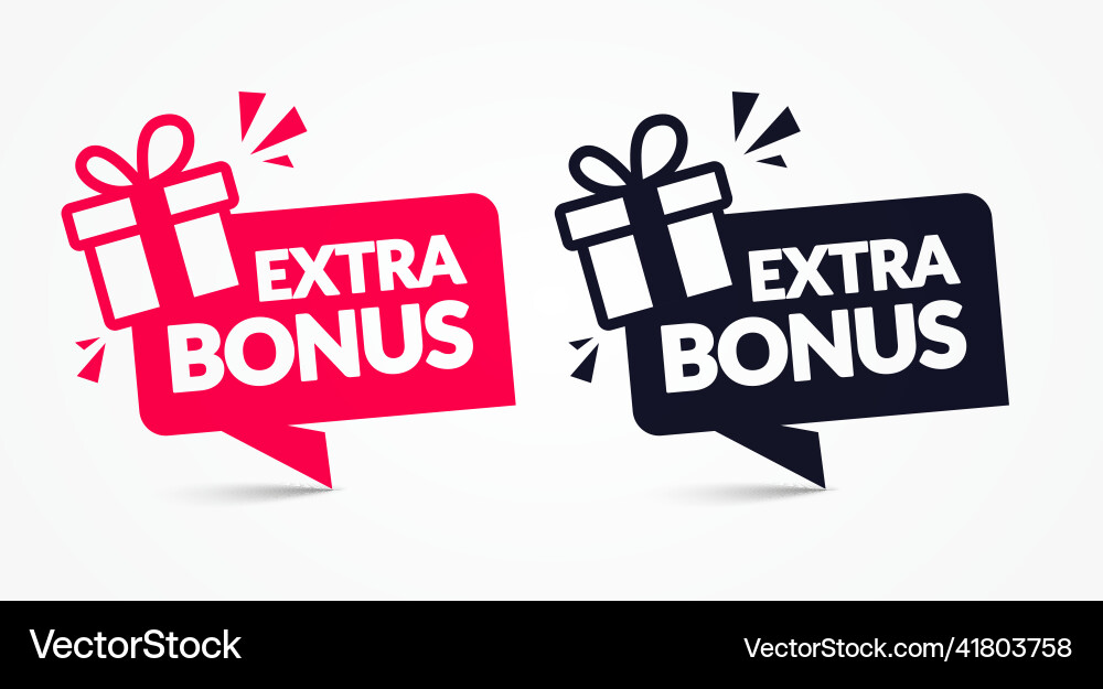 Extra Bonus Label Set mit Geschenk Extra Bonus Label Set mit Geschenk vektorbild