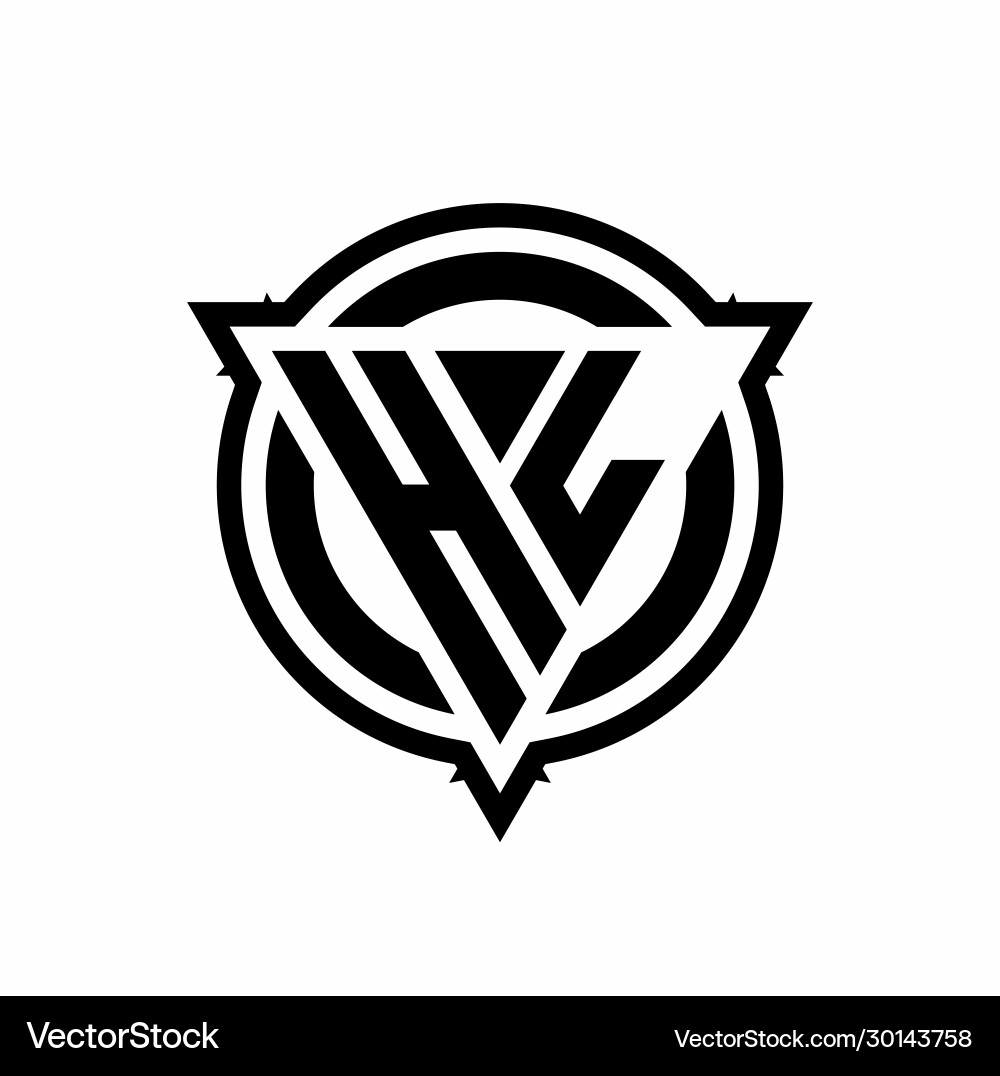 Hl logo with triangle shape and circle Vector Image