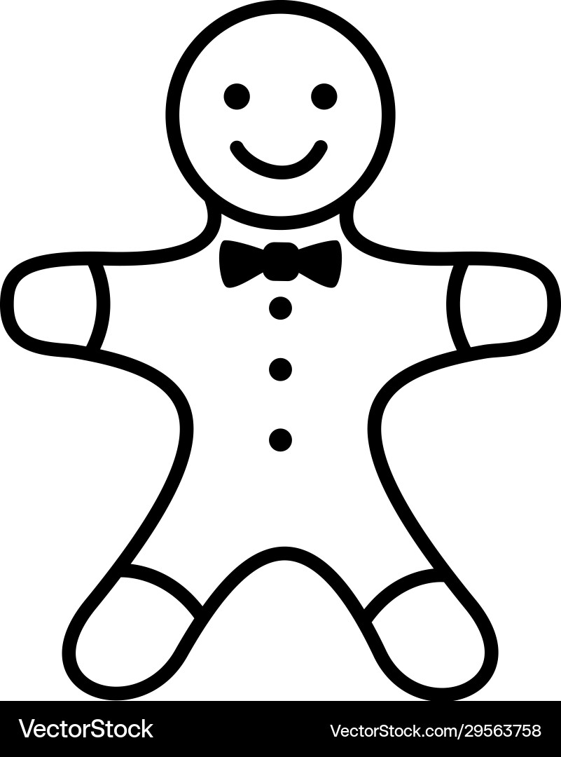 Icon - gingerbread man christmas cookie Icon - gingerbread man christmas cookie vector image