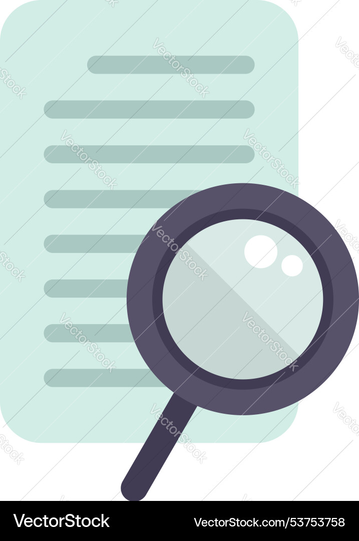 Magnifying glass exploring document Magnifying glass exploring document vector image