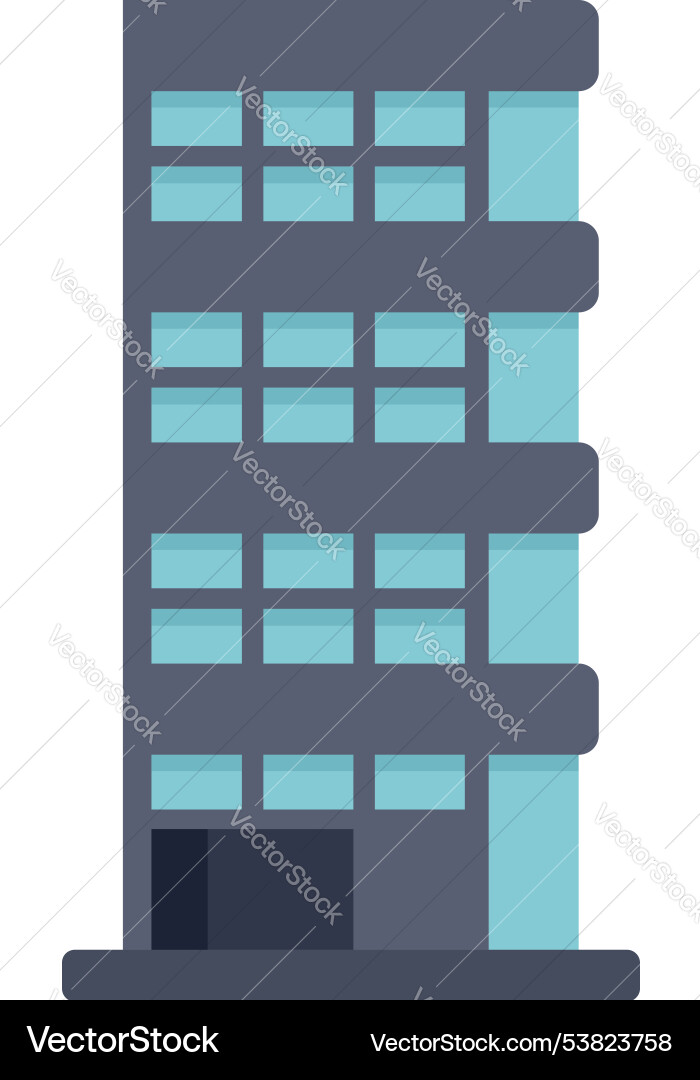 Modern office building with large windows showing Modern office building with large windows showing Vector Image