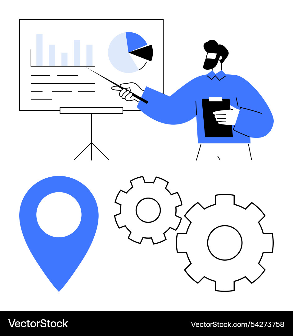 Professional presenting statistical data Professional presenting statistical data vector image