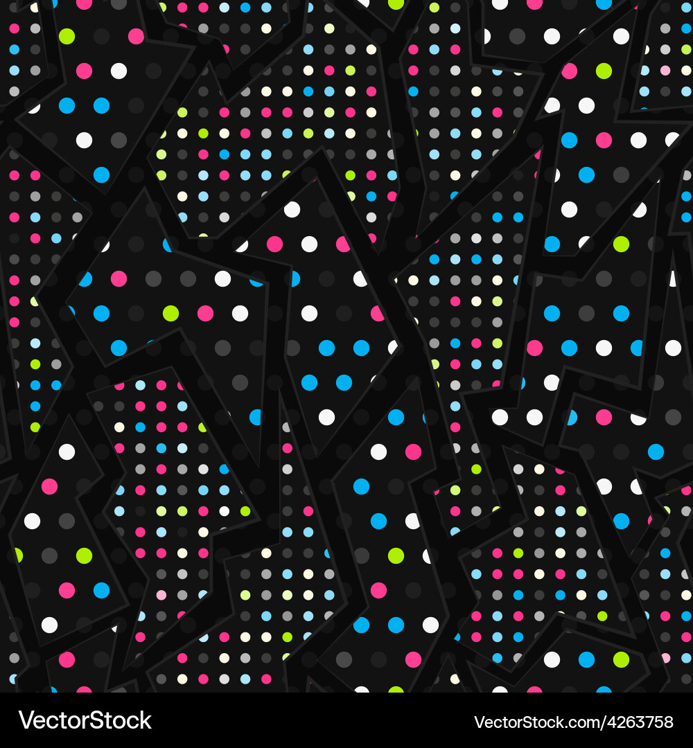 Retro Neon Point Seamless Pattern Vector Image