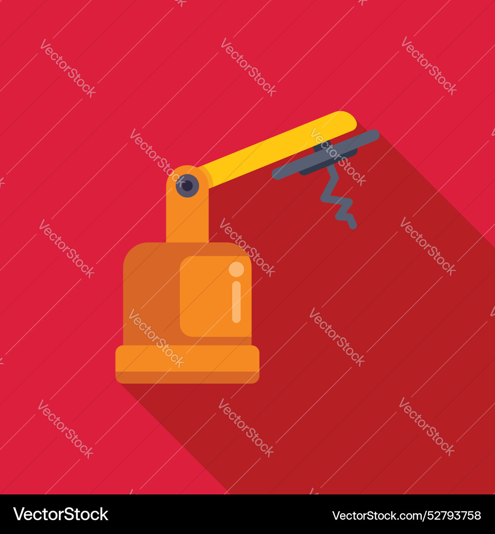 Robotic arm picking up object with long shadow Robotic arm picking up object with long shadow vector image