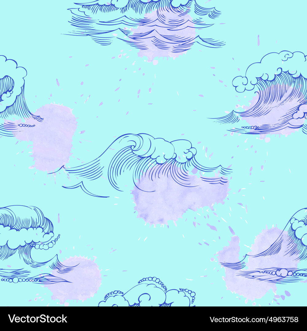 Seamless pattern with waves-04 Vector Image