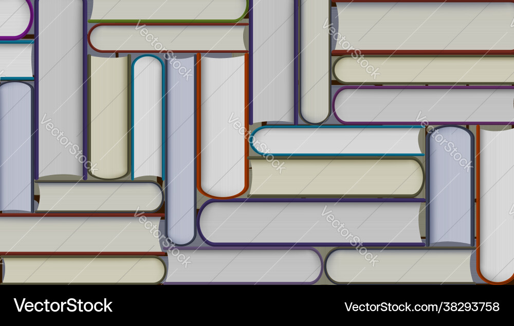 Stacked Bookshelf Collection Vector Image