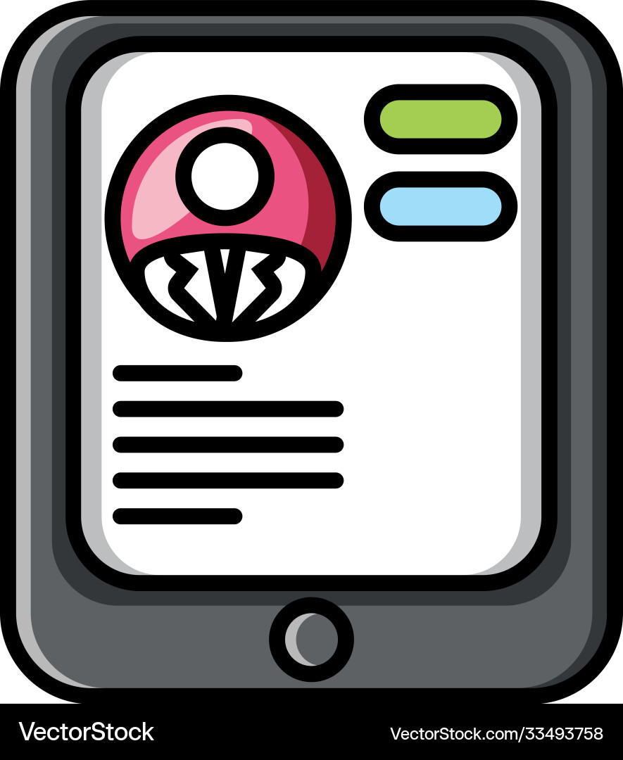 Tablet screen with browser web page window vector image