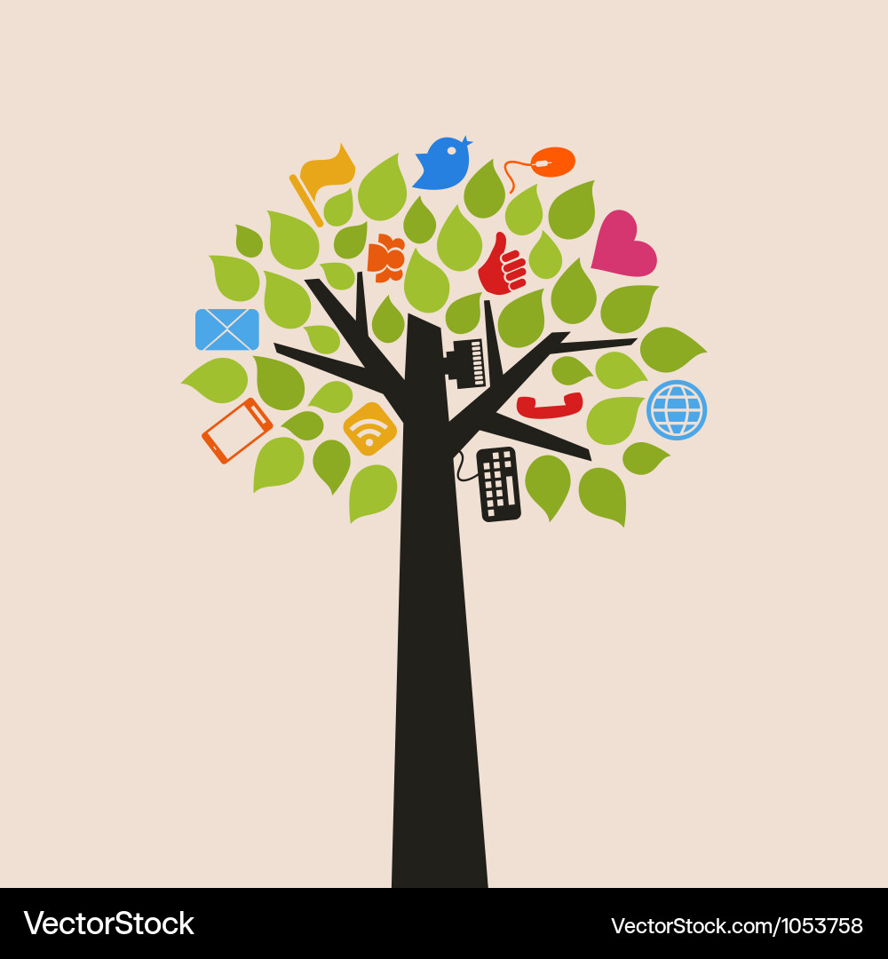 Tree the internet vector image
