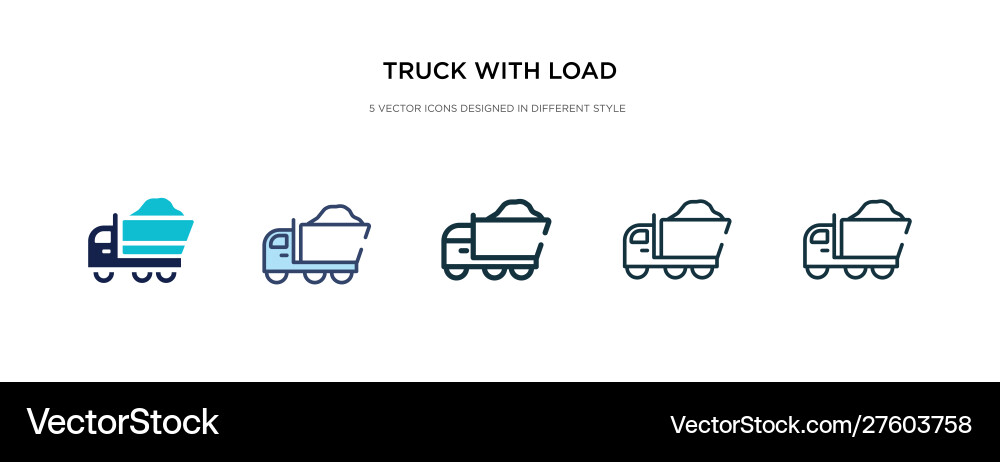 Truck with load icon in different style two Vector Image