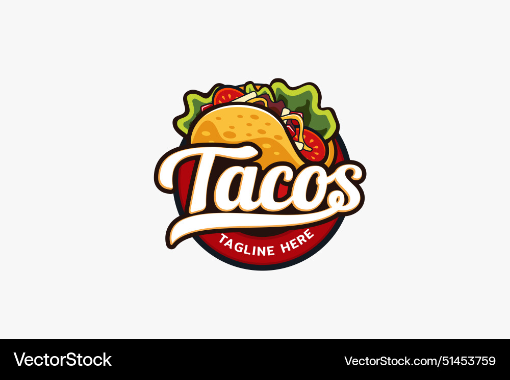 A taco logo on white background this asset A taco logo on white background this asset vector image
