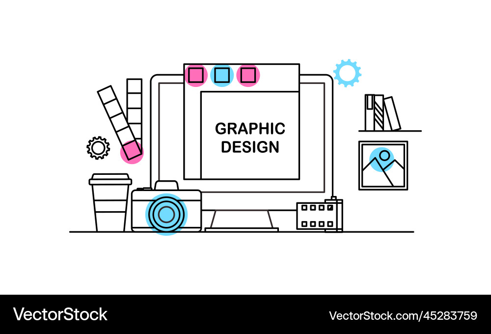 Abstract linear of graphic design web Abstract linear of graphic design web vector image