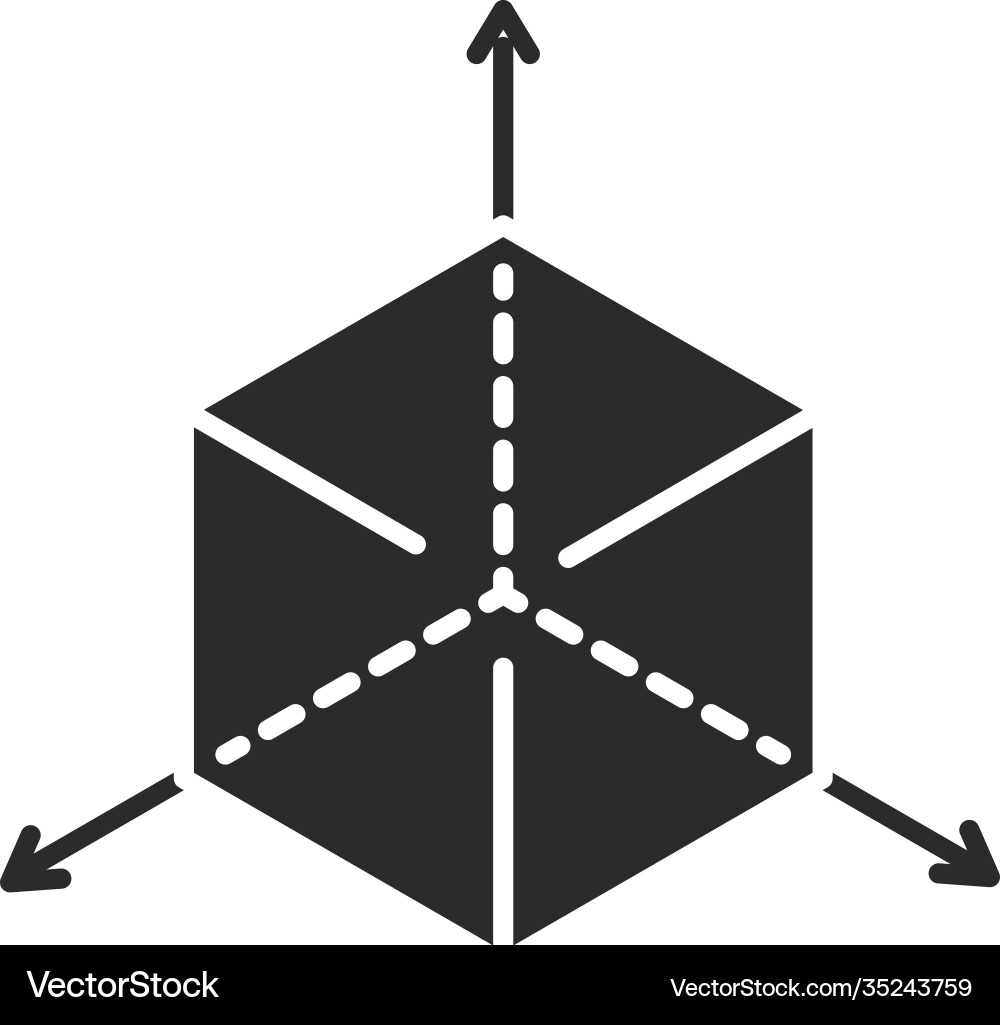 Augmented reality three dimensional object vector image
