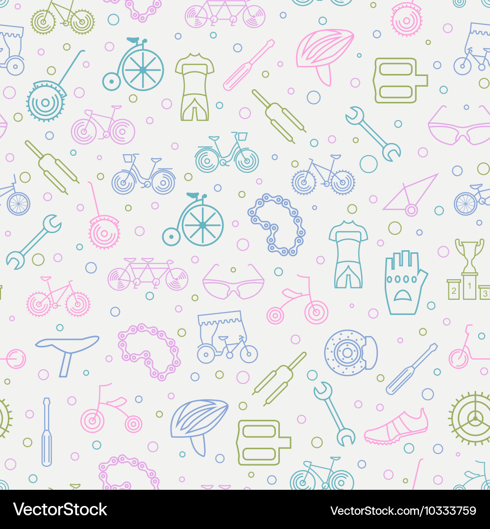 Bicycle seamless pattern tnin line design Vector Image