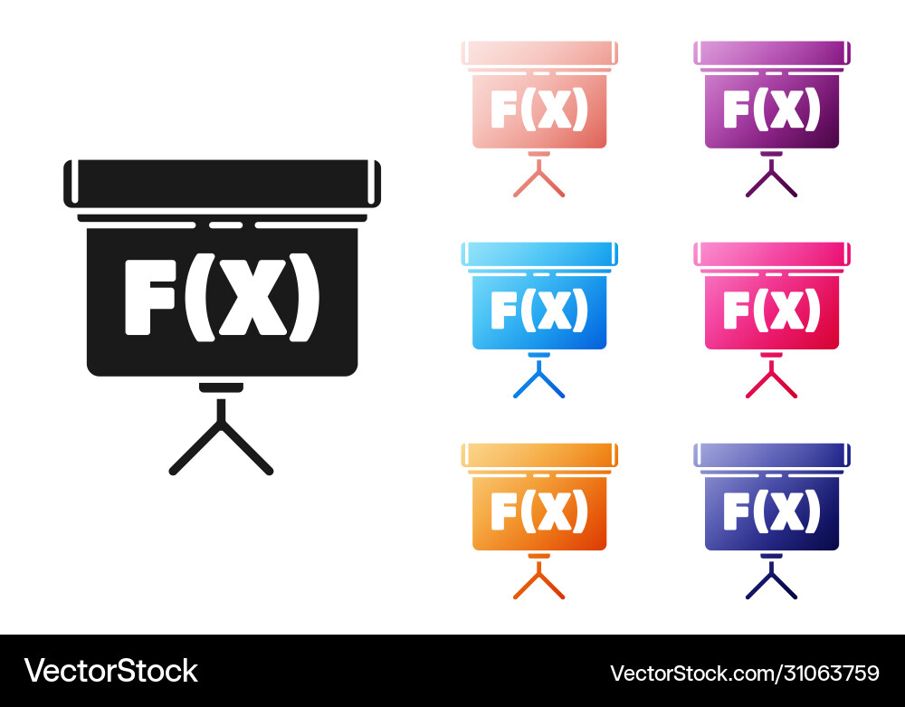 Black chalkboard with function mathematical icon Black chalkboard with function mathematical icon Vector Image