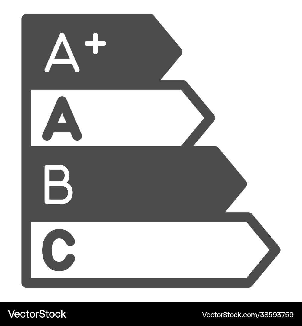 Energy efficiency bands solid icon monitors Energy efficiency bands solid icon monitors vector image