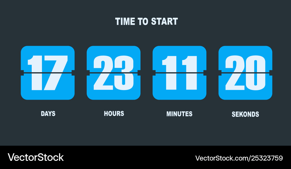 Flip Countdown Taktzähler Timer Flip Countdown Taktzähler Timer vektorbild