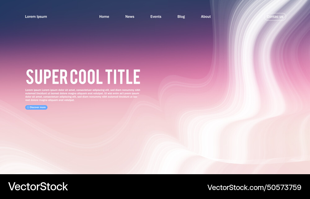 Landing page abstract design template for website Vector Image
