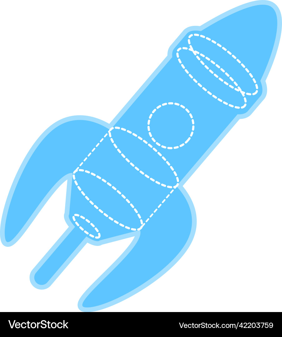 Launching rocket semi flat color object Launching rocket semi flat color object Vector Image