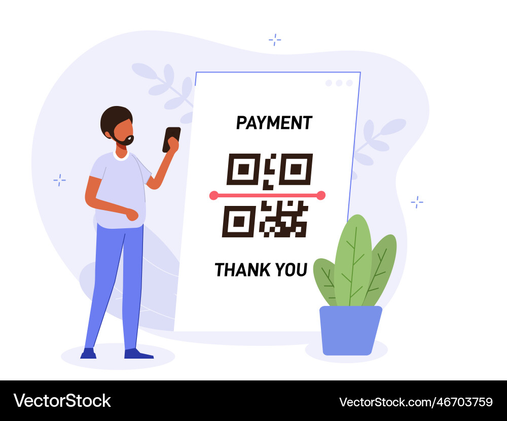 Qr code scanning concept Qr code scanning concept vector image
