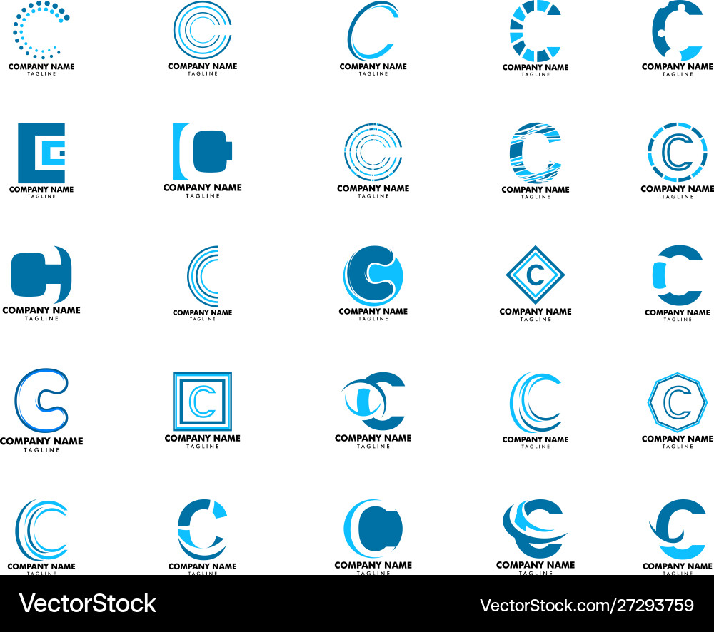 Set initial letter c logo template design Set initial letter c logo template design Vector Image