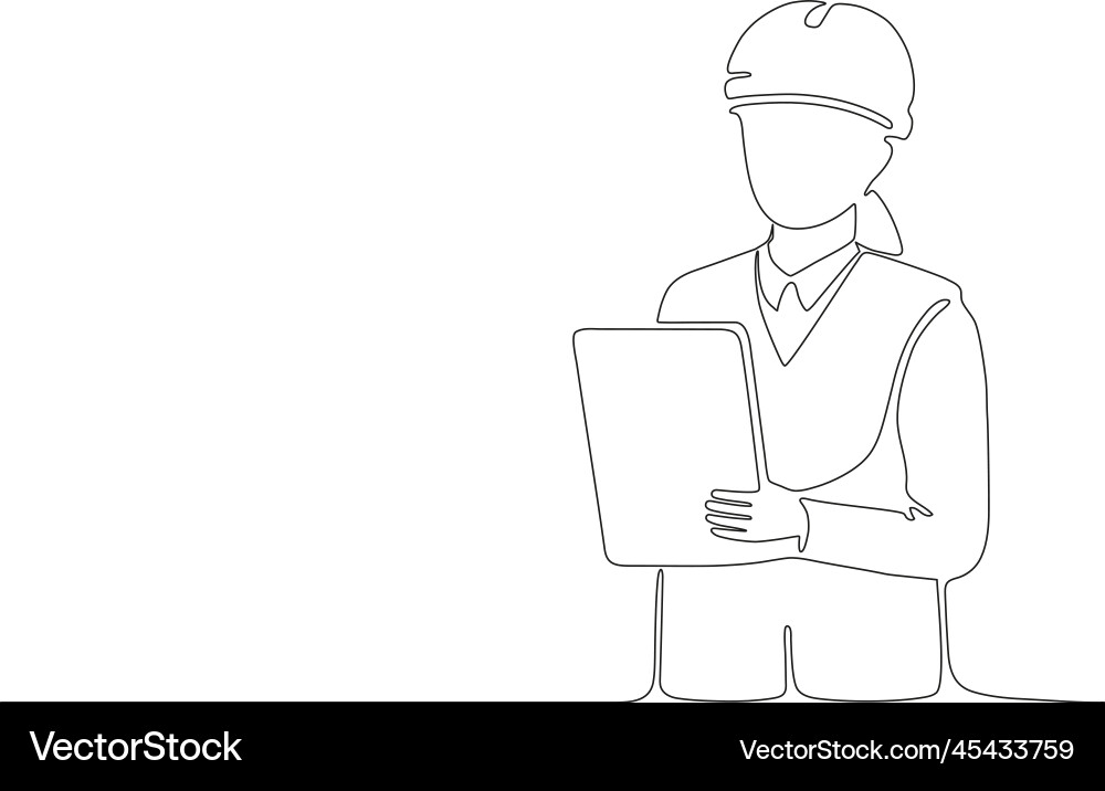 Woman architect builder holding blueprint paper Woman architect builder holding blueprint paper vector image