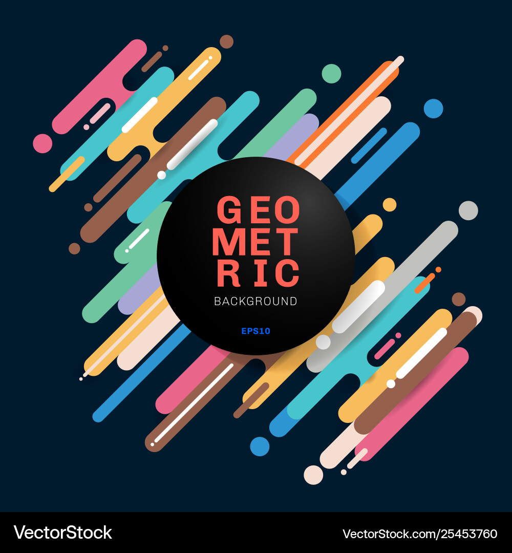 Abstract multicolor diagonal rounded shapes lines vector image