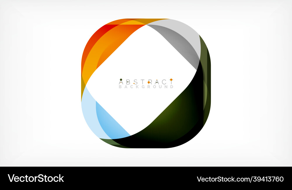 Abstract square shape with overlapping waves Vector Image