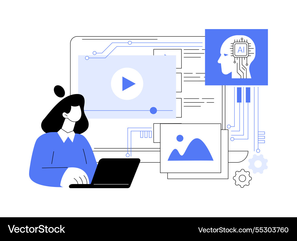 Ai-powered visual content creation abstract Ai-powered visual content creation abstract vector image