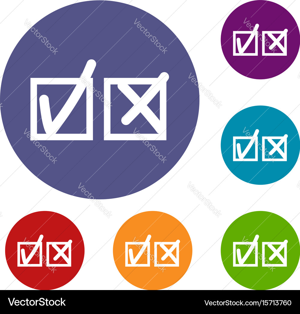 Checkmark to accept and refusal icons set Vector Image