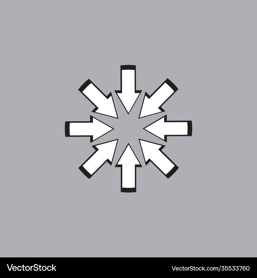 Circle pointing arrow target symbol vector image