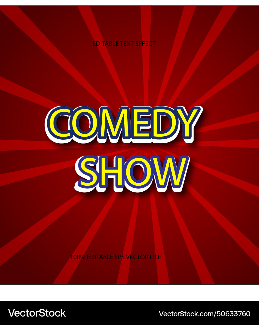 Comedy show editable text effect emboss gradient Comedy show editable text effect emboss gradient Vector Image