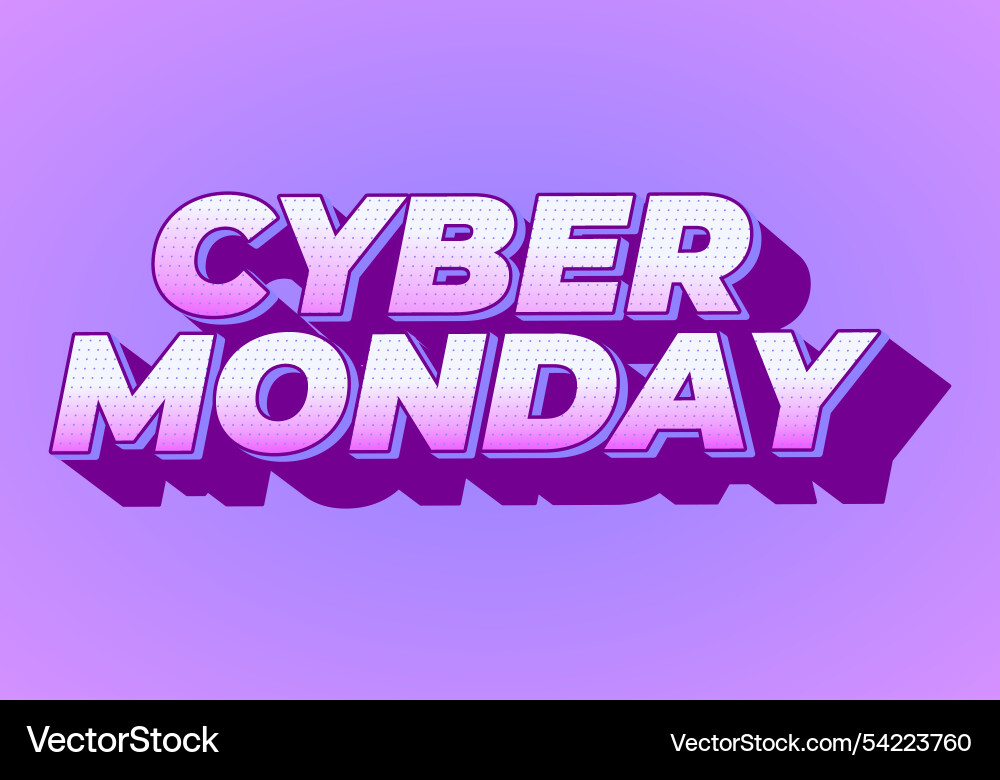 Cyber monday text effect in 3 dimensions look Vector Image